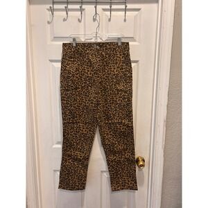 Time and Tru Womens Leopard‎ Print Straight Leg High Rise Jeans Brown Size 14